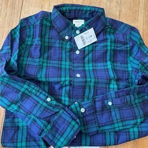 NWT JCrew Boys Plaid Dress Shirt